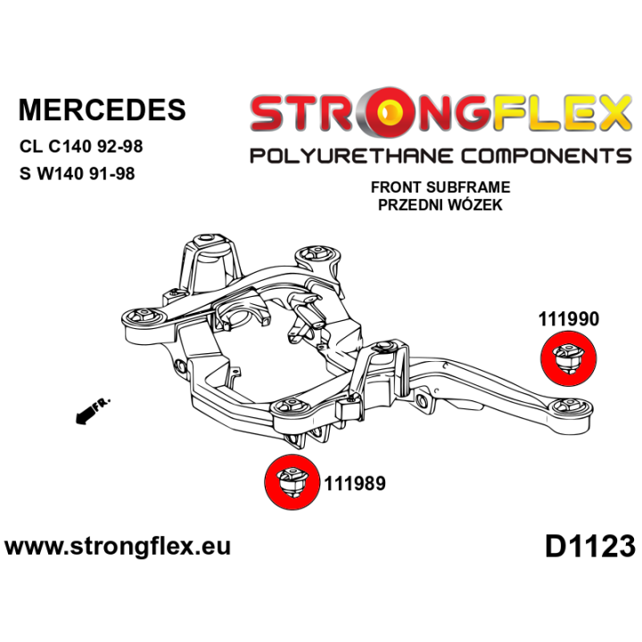 116251A: Zestaw tulei przedniego wózka SPORT Strongflex