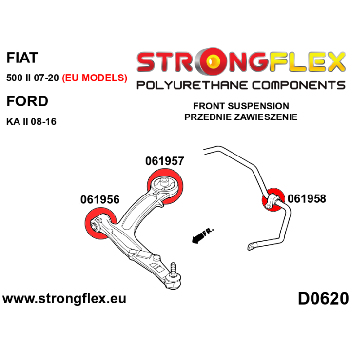 061957A: Tuleja wahacza przedniego – tylna SPORT Strongflex