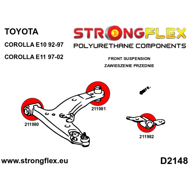 211981B: Tuleja wahacza przedniego – tylna Strongflex