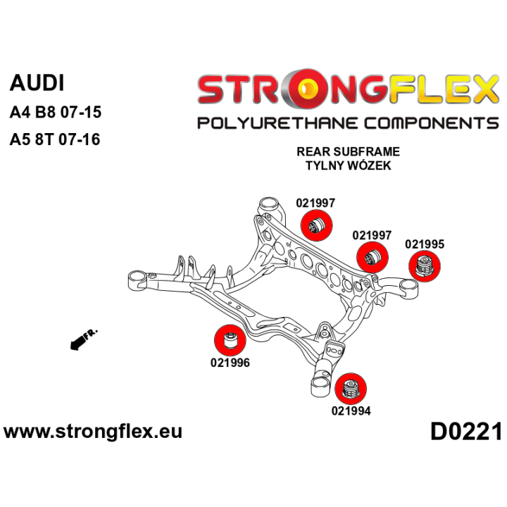 021997A: Tuleja tylnego dyferencjału – tylna SPORT Strongflex