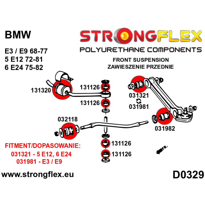 031981B: Tuleja wahacza przedniego – wewnętrzna Strongflex