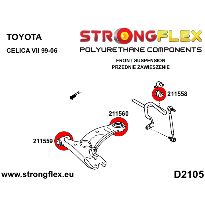 211558B: Tuleja stabilizatora przedniego Strongflex