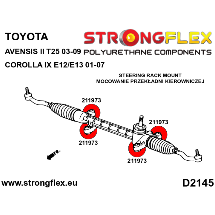 211973A: Tuleja przekładni kierowniczej SPORT Strongflex