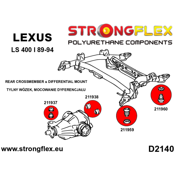 211960A: Tuleja tylnego wózka – tylna SPORT Strongflex