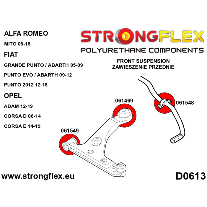 061548A: Tuleja stabilizatora przedniego SPORT Strongflex