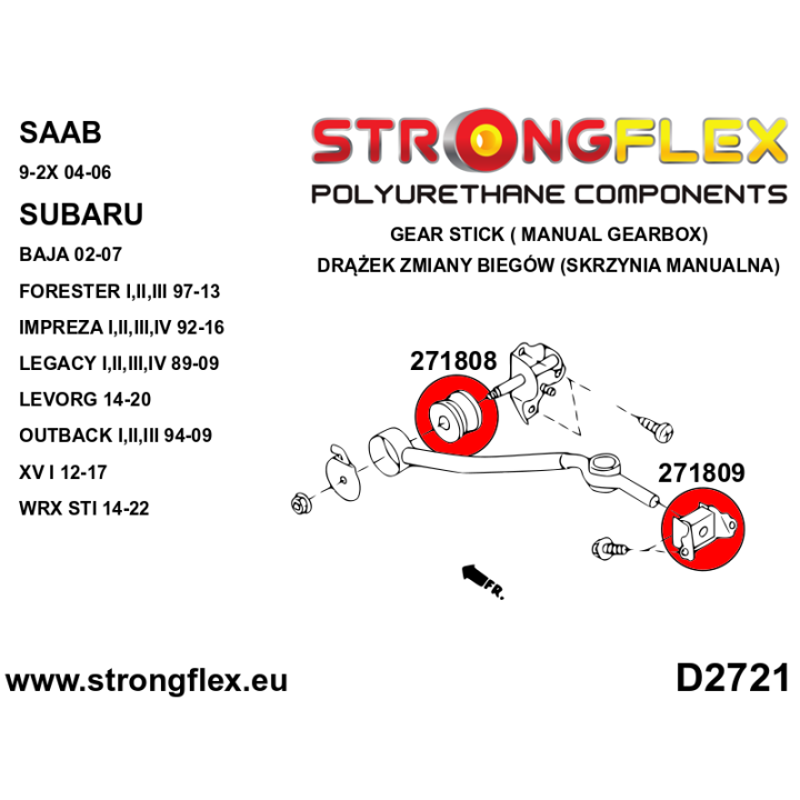 271808A: Tuleja drążka zmiany biegów SPORT Strongflex