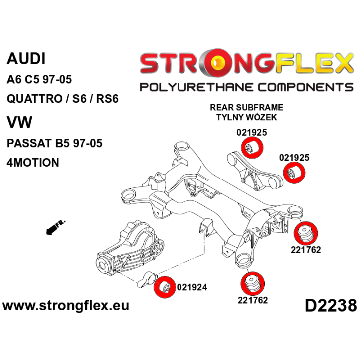 221762B: Tuleja tylnego wózka Strongflex