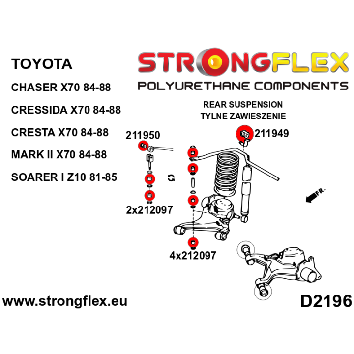 211950B: Tuleja łącznika stabilizatora tylnego Strongflex