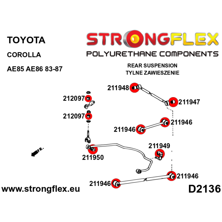 211946B: Tuleja wahacza tylnego Strongflex
