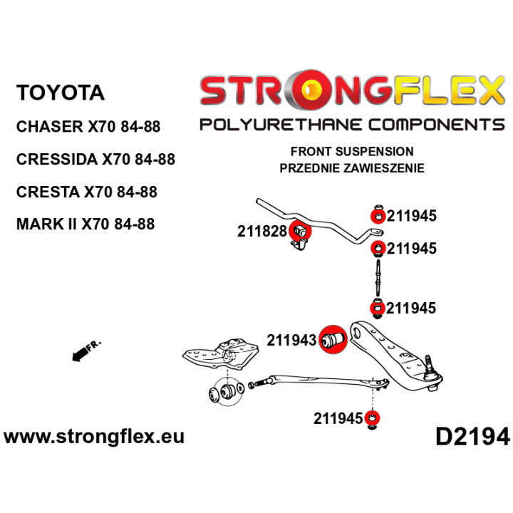 211945B: Tuleja łącznika stabilizatora przedniego Strongflex