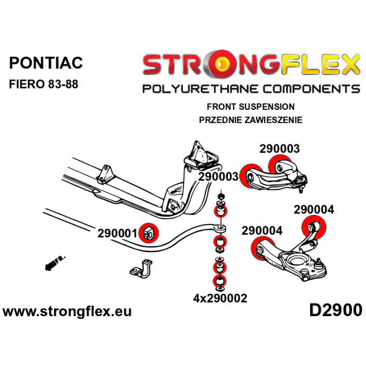 290001B: Tuleja stabilizatora przedniego Strongflex