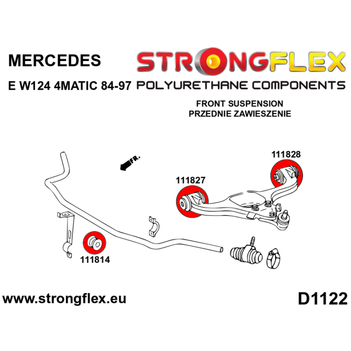 111828A: Tuleja wahacza przedniego – tylna SPORT Strongflex
