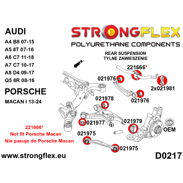 021981A: Tuleja łącznika stabilizatora tylnego SPORT Strongflex