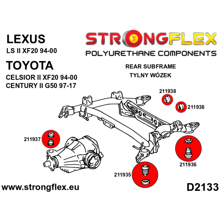 211936B: Tuleja tylnego wózka – tylna Strongflex