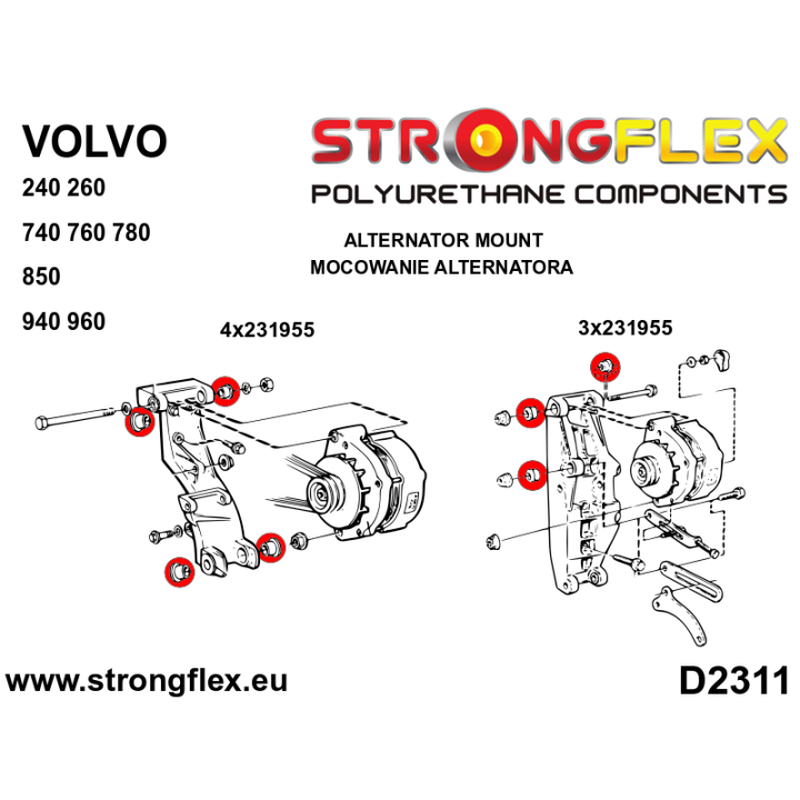 231955A: Tuleja alternatora 27,5mm SPORT Strongflex