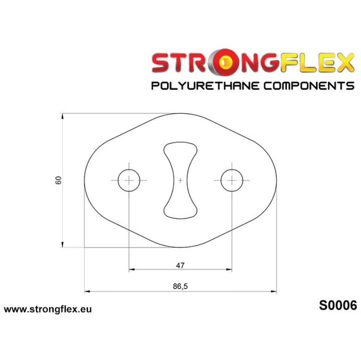 000006B: Wieszak tłumika 47mm Strongflex