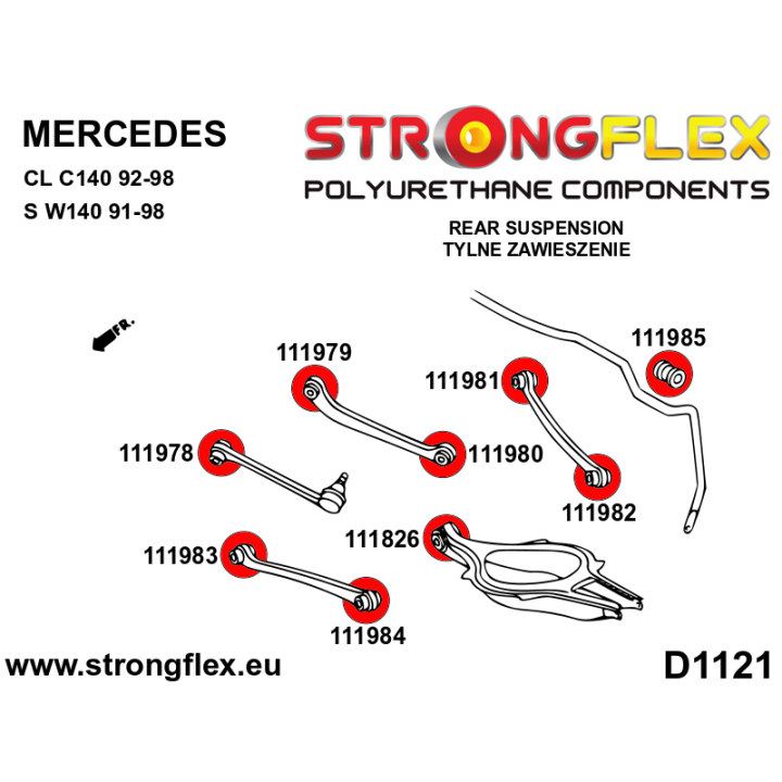 111981B: Tuleja wahacza tylnego - wewnętrzna Strongflex