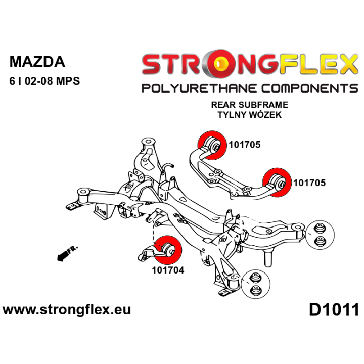 101704B: Tuleja tylnego dyferencjału - przednia Strongflex