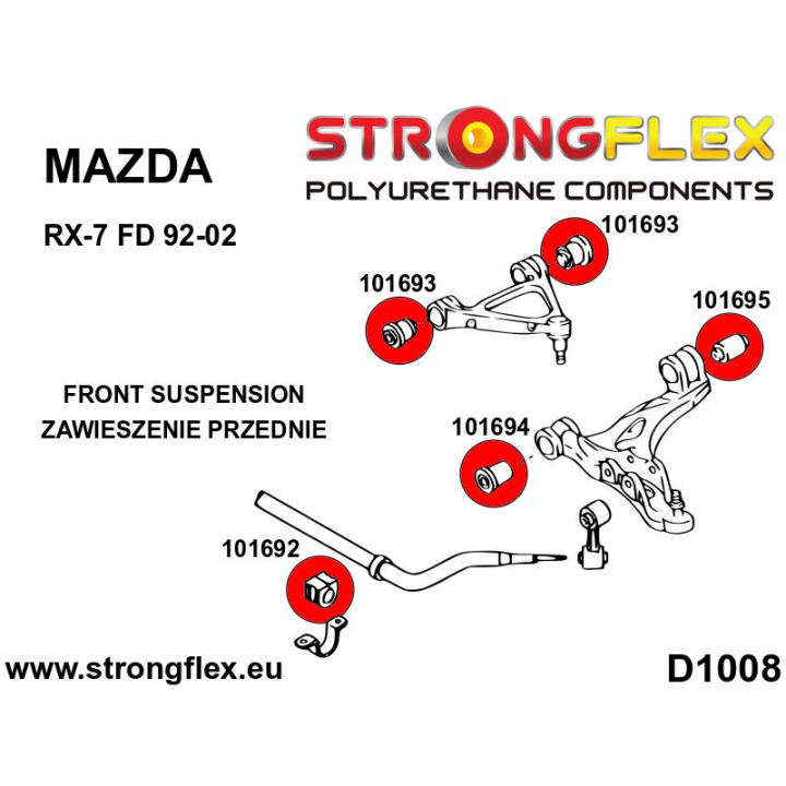 101693A: Tuleja wahacza przedniego górnego SPORT Strongflex