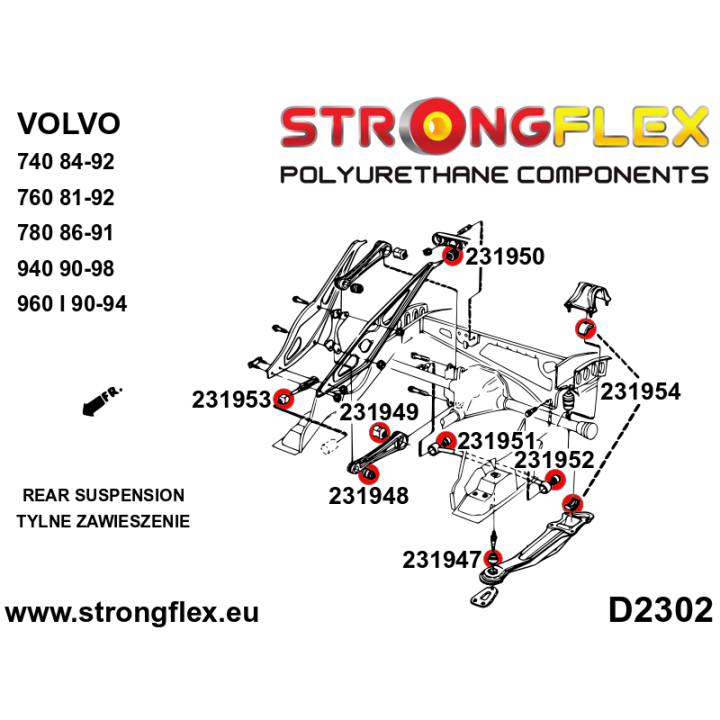 231953B: Tuleja ramy tylnej osi – przednia Strongflex