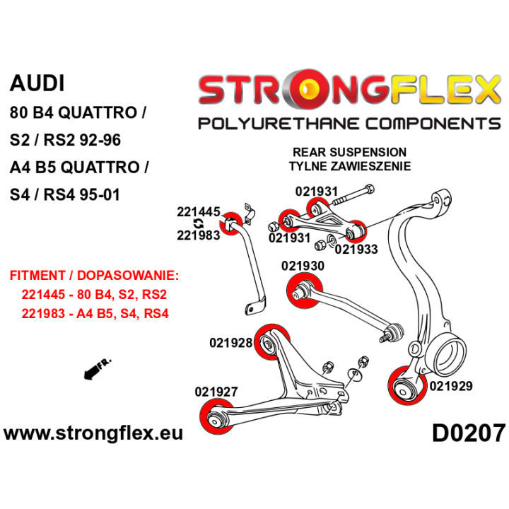021930A: Tuleja tylnego drążka SPORT Strongflex