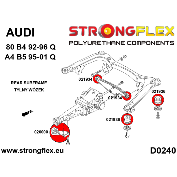Strongflex 026215B: Zestaw tulei belki tylnej