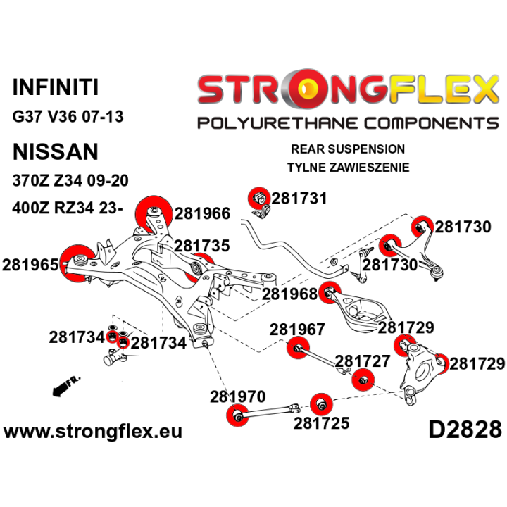 281967A: Tuleja tylnego drążka - wewnętrzna SPORT Strongflex
