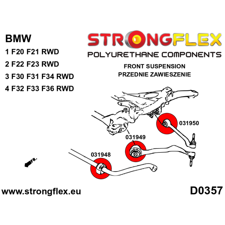 031950A: Tuleja przedniego zawieszenia - tylna SPORT Strongflex