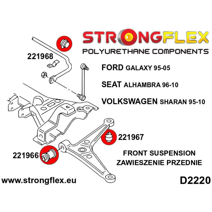 221966B: Tuleja wahacza przedniego – przednia Strongflex