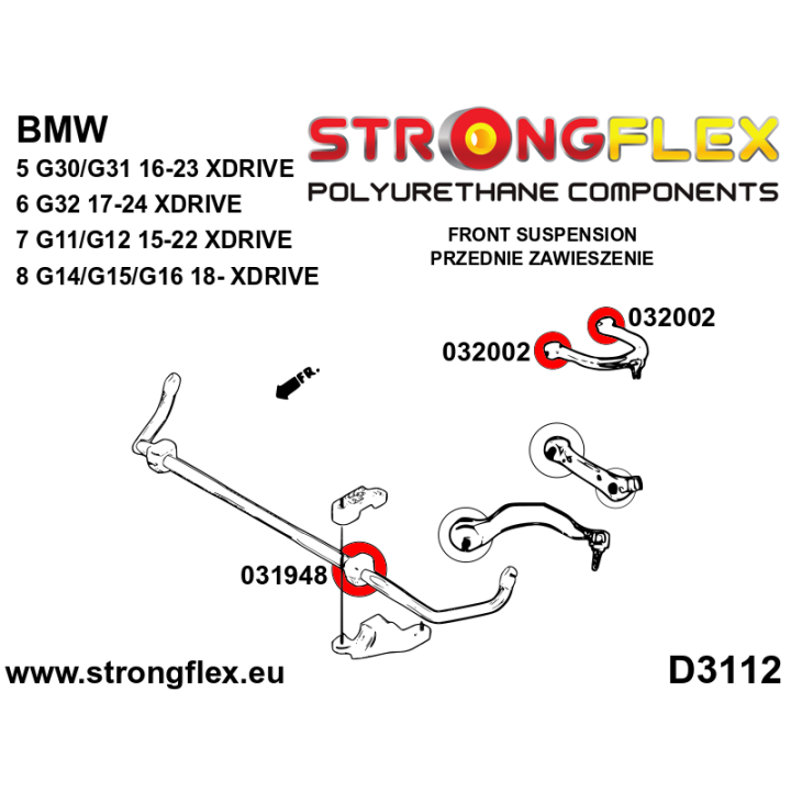 031948B: Tuleja stabilizatora przedniego Strongflex