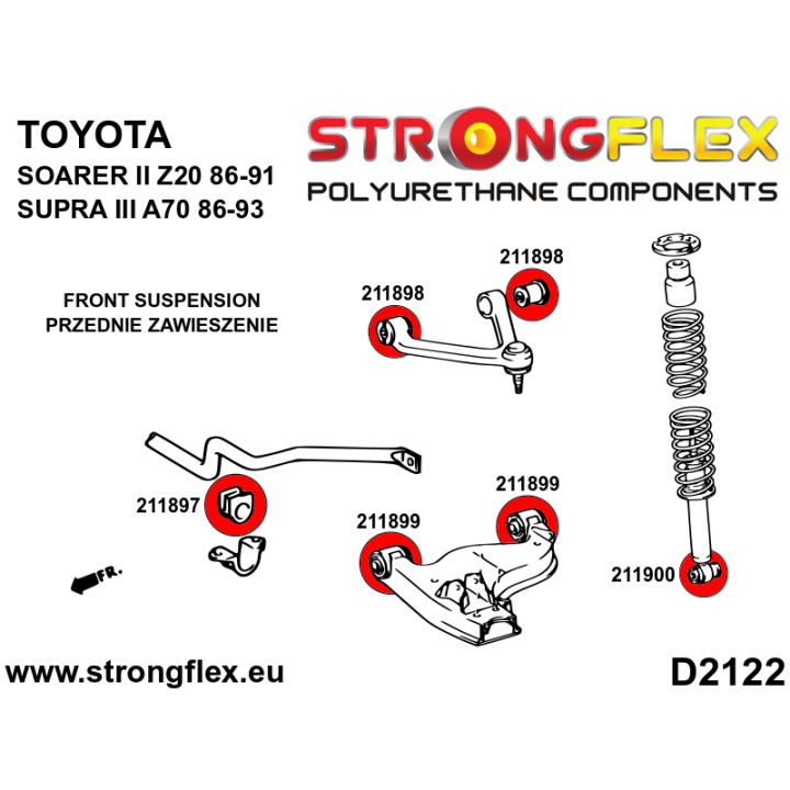 211900A: Tuleja amortyzatora przedniego SPORT Strongflex