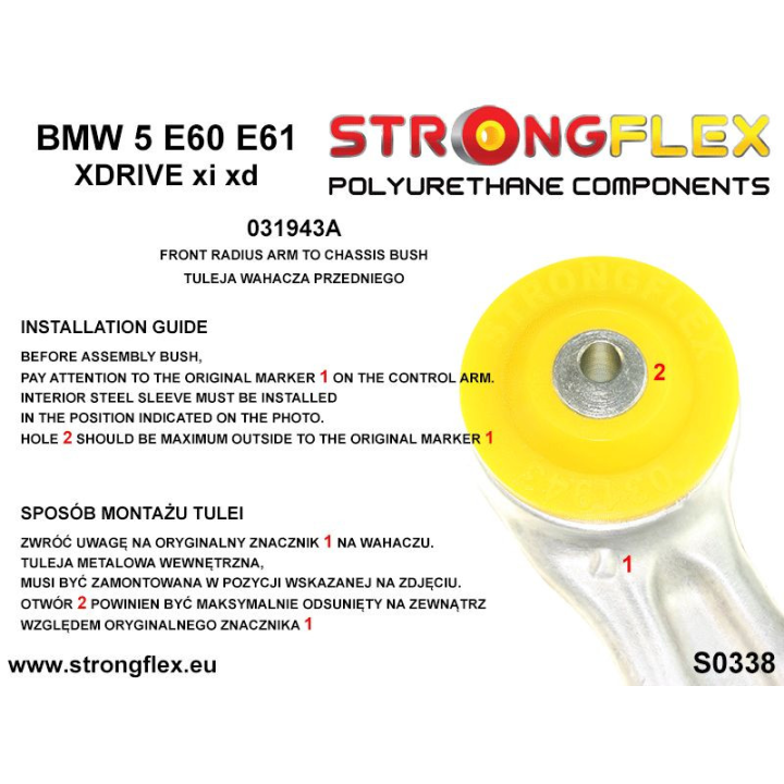 031943A: Tuleja wahacza przedniego SPORT Strongflex