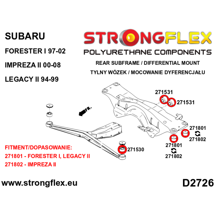 271801B: Tuleja tylnego wózka Strongflex