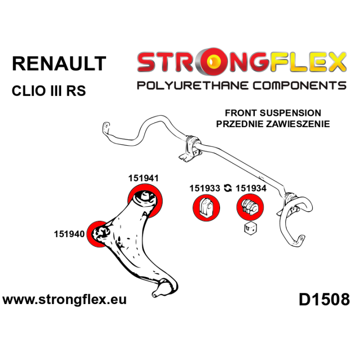 151940A: Tuleja wahacza przedniego - przednia SPORT Strongflex