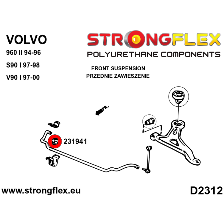 231941A: Tuleja stabilizatora przedniego SPORT Strongflex