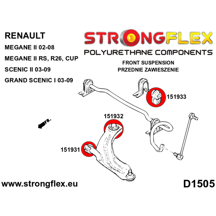 151932B: Tuleja wahacza przedniego - tylna Strongflex