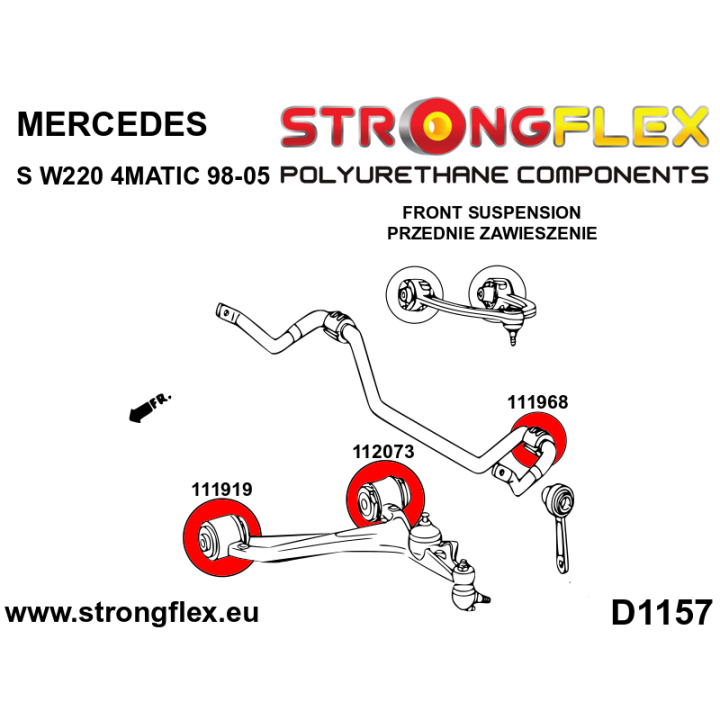111919B: Tuleja wahacza przedniego dolnego - przednia Strongflex