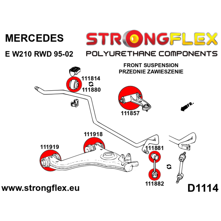 111919B: Tuleja wahacza przedniego dolnego - przednia Strongflex