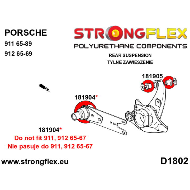 181904A: Tuleja wahacza tylnego - zewnętrzna SPORT Strongflex