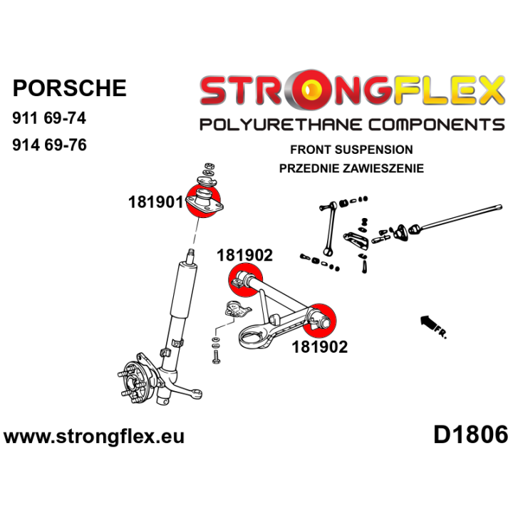 181902A: Tuleja wahacza przedniego SPORT Strongflex