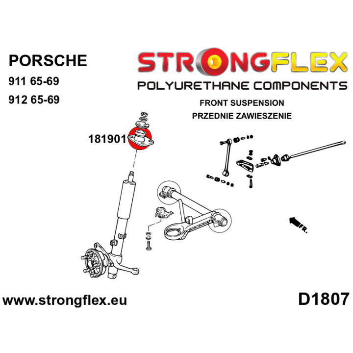 181901A: Poduszka amortyzatora przedniego SPORT Strongflex