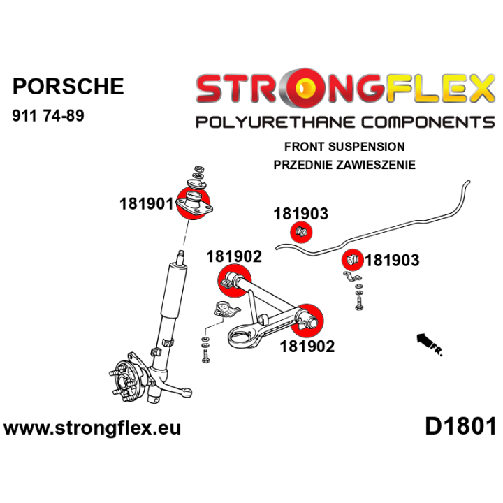 181901A: Poduszka amortyzatora przedniego SPORT Strongflex