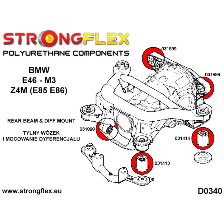 031899A: Tuleja tylnego dyferencjału – tylna M3 SPORT Strongflex