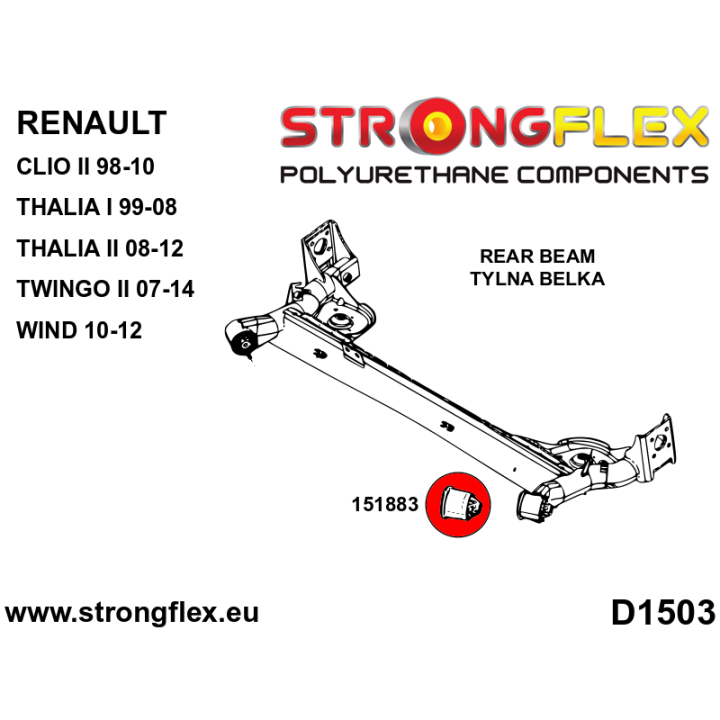 151883A: Tuleja belki tylnej SPORT Strongflex