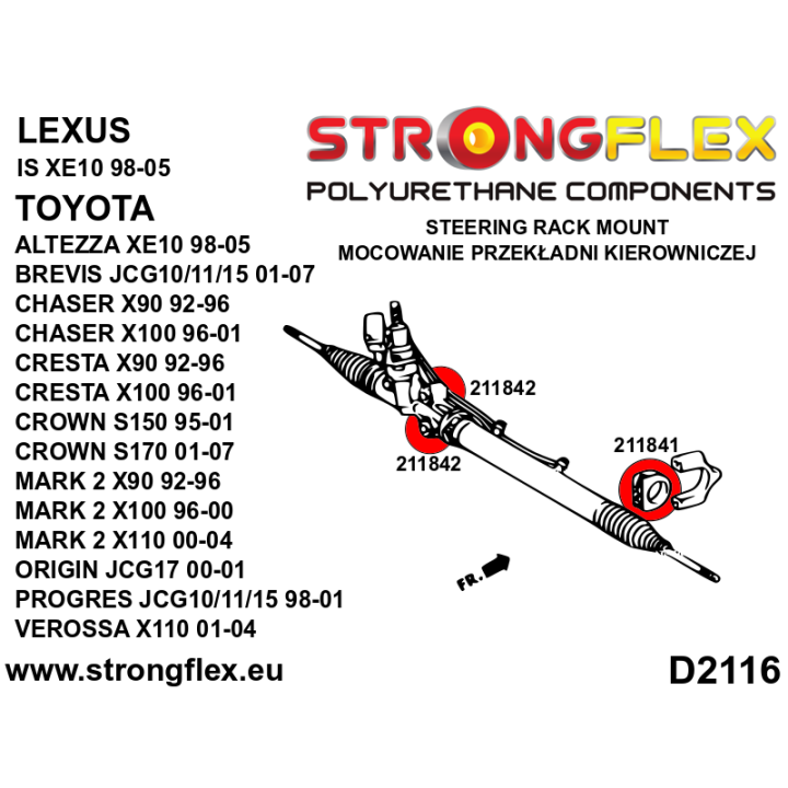 211841A: Obejma przekładni kierowniczej SPORT Strongflex