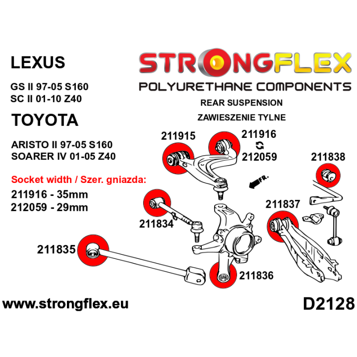 211838B: Tuleja stabilizatora tylnego Strongflex