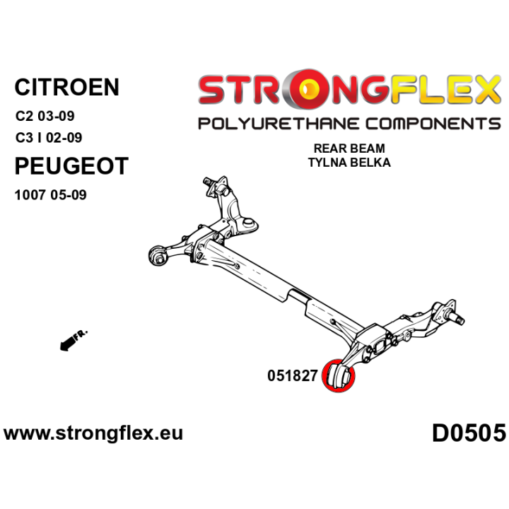 051827A: Tuleja belki tylnej SPORT Strongflex