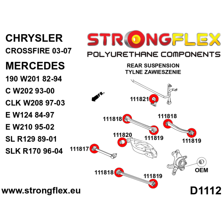 111818A: Tuleja wahacza tylnego - wewnętrzna SPORT Strongflex