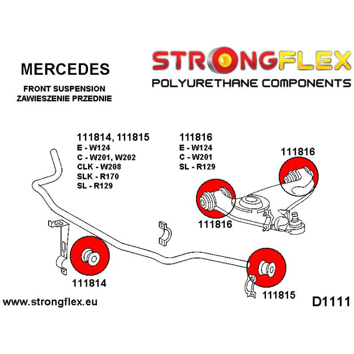 111816B: Tuleja wahacza przedniego dolnego Strongflex