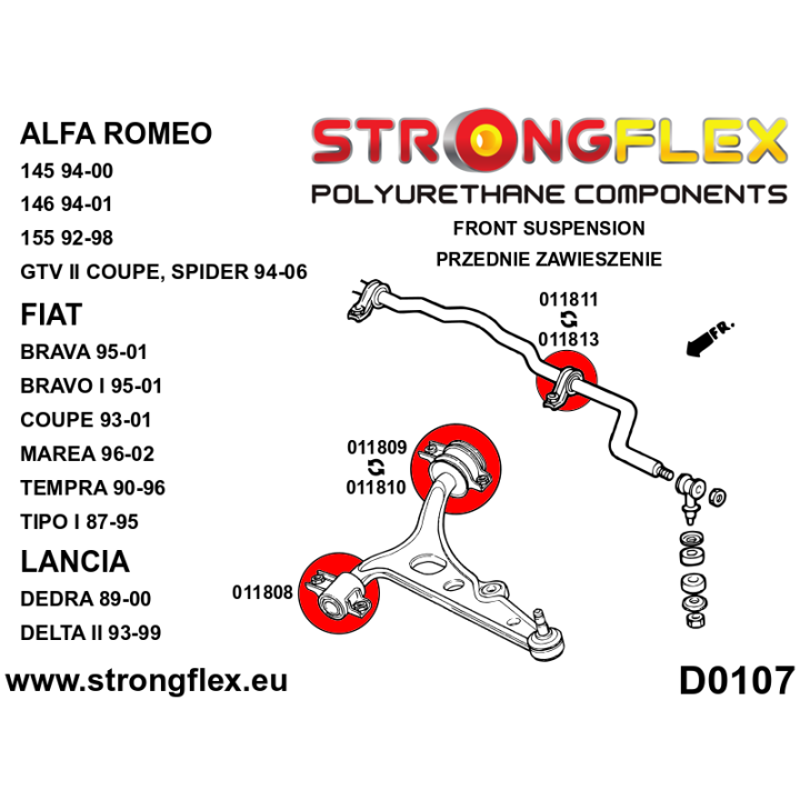 011808A: Tuleja wahacza przedniego przednia SPORT Strongflex